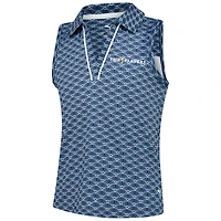Girls Youth Puma Navy THE PLAYERS Scallop Print CLOUDSPUN Sleeveless Polo