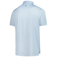 Men's FootJoy  Light Blue THE PLAYERS ProDry Checker Print Lisle Polo