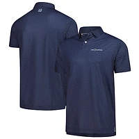 Men's FootJoy  Navy THE PLAYERS ProDry Bounce Print Stretch Pique Polo