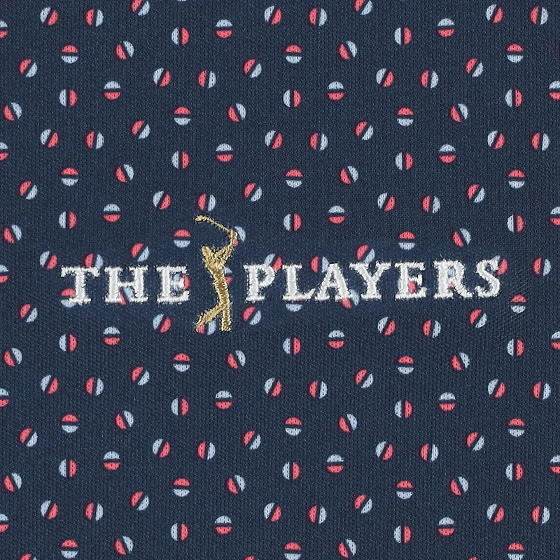 Men's FootJoy Navy THE PLAYERS ProDry Bounce Print Stretch Pique Polo