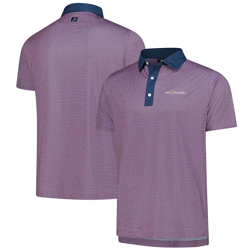 Men's FootJoy  Navy THE PLAYERS ProDry Lattice Print Lisle Polo