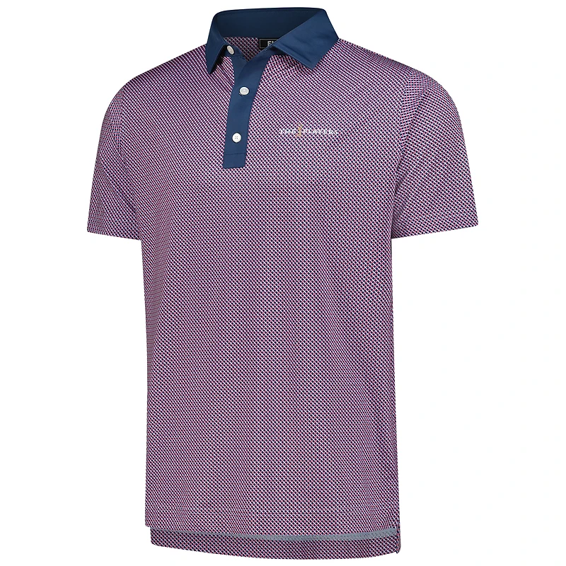 Men's FootJoy  Navy THE PLAYERS ProDry Lattice Print Lisle Polo