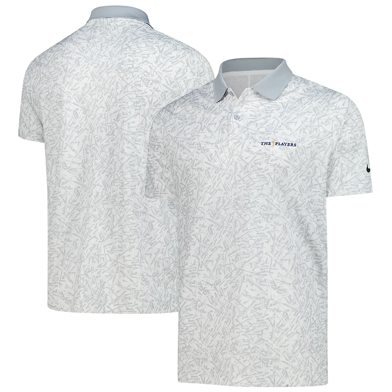Polo Nike blanc 2025 THE PLAYERS Performance Victory All Over Print pour homme