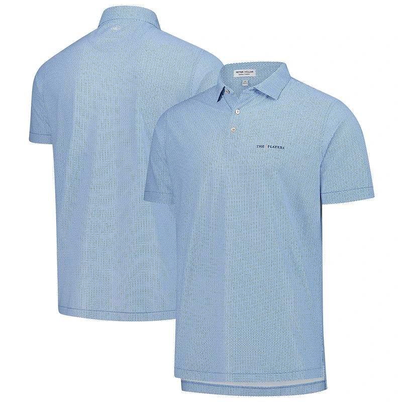 Men's Peter Millar Blue THE PLAYERS Costa Geo Performance Mesh Polo