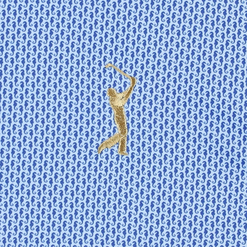 Men's Peter Millar  Blue THE PLAYERS Featherweight Seahorse Polo