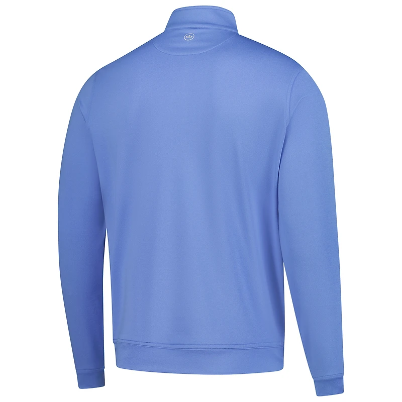 Men's Peter Millar  Blue THE PLAYERS Goldman Perth Melange Performance Quarter-Zip Pullover
