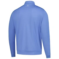 Men's Peter Millar  Blue THE PLAYERS Goldman Perth Melange Performance Quarter-Zip Pullover