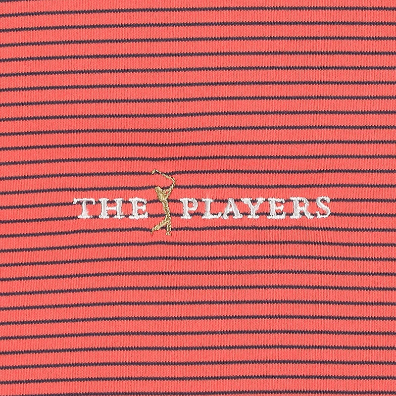 Polo à rayures poids plume Peter Millar orange THE PLAYERS pour homme