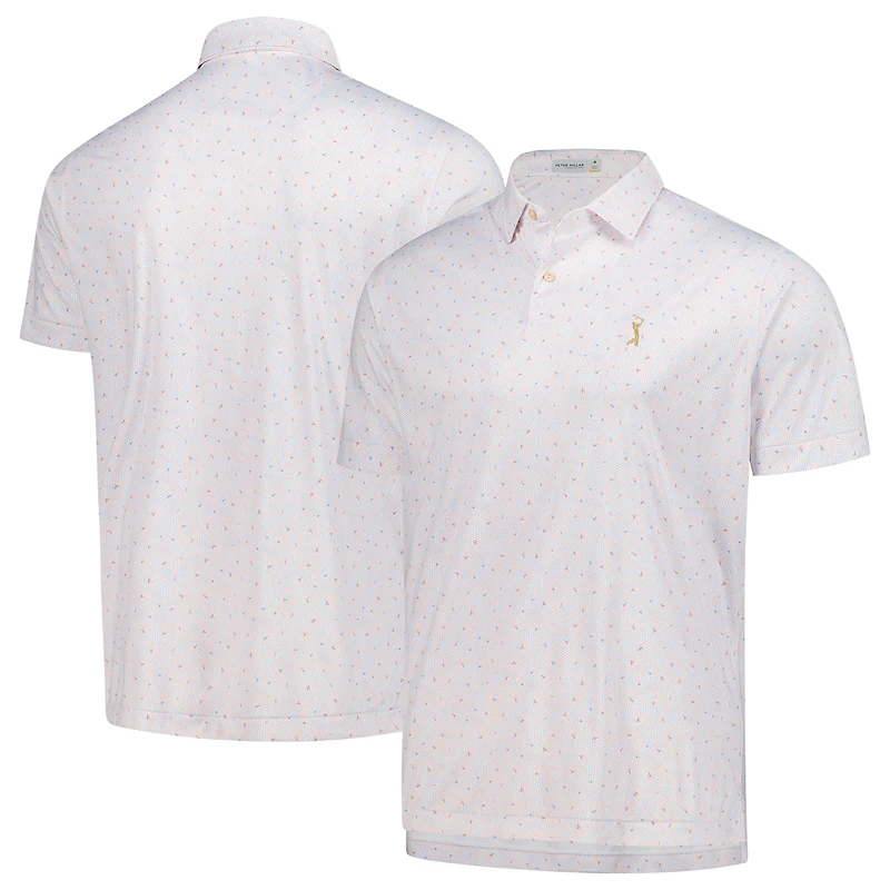 Polo nid d'abeille poids plume Peter Millar White THE PLAYERS Goldman pour homme