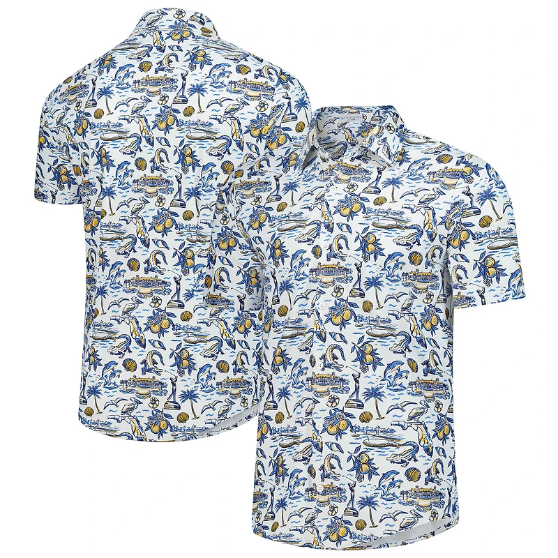 Chemise boutonnée bleue 2025 THE PLAYERS Florida Icon Boatyard pour homme de Smith & Quinn