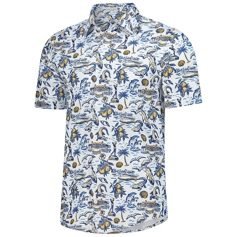 Chemise boutonnée bleue 2025 THE PLAYERS Florida Icon Boatyard pour homme de Smith & Quinn