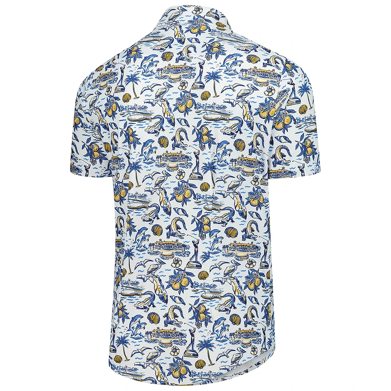 Chemise boutonnée bleue 2025 THE PLAYERS Florida Icon Boatyard pour homme de Smith & Quinn