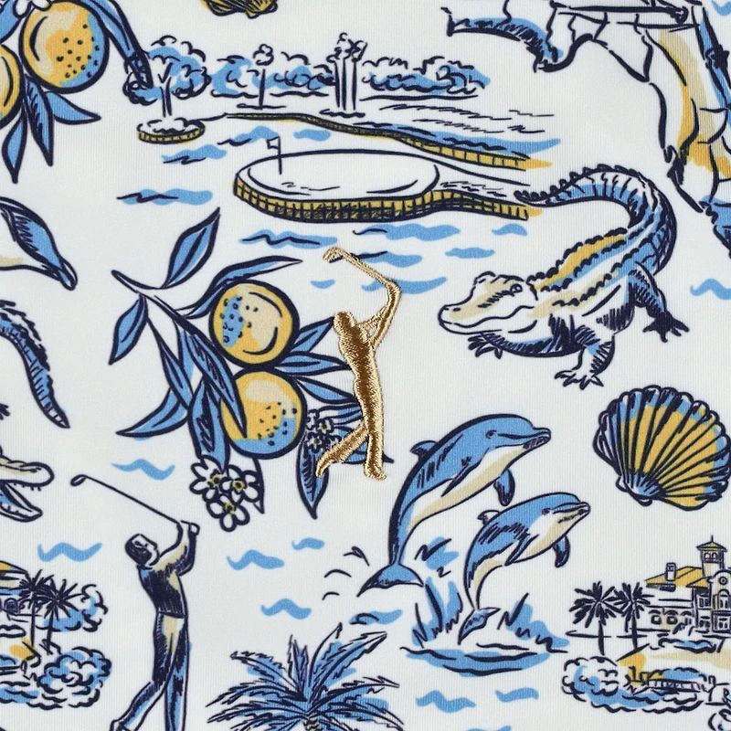 Chemise boutonnée bleue 2025 THE PLAYERS Florida Icon Boatyard pour homme de Smith & Quinn