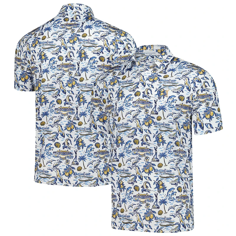 Polo Smith & Quinn blanc THE PLAYERS 2025 pour homme avec icône de la Floride