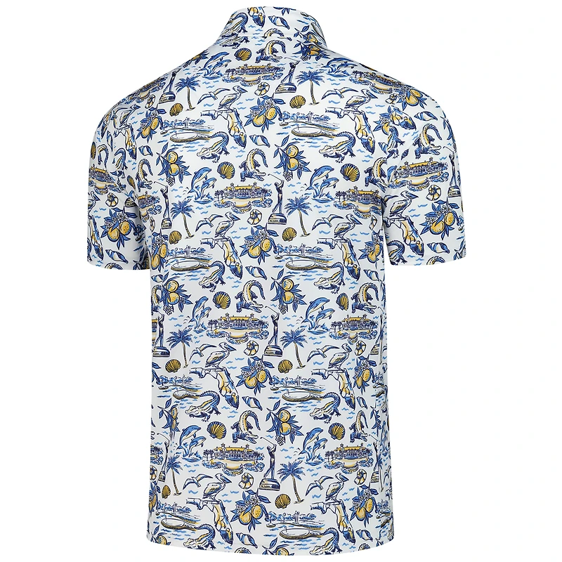 Polo Smith & Quinn blanc THE PLAYERS 2025 pour homme avec icône de la Floride