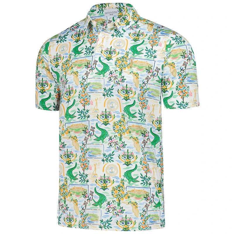 Polo blanc Smith & Quinn 2025 THE PLAYERS Sawgrass Clubhouse Smitty pour homme