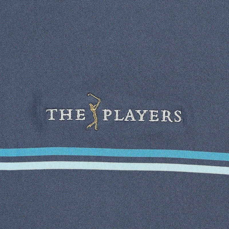 Pull zippé à 1/4 de tour rayures sur la poitrine Under Armour THE PLAYERS bleu pour homme