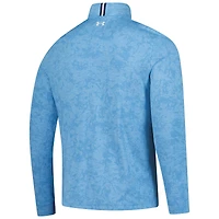 Men's Under Armour  Blue THE PLAYERS Line Dye Jacquard Quarter-Zip Pullover