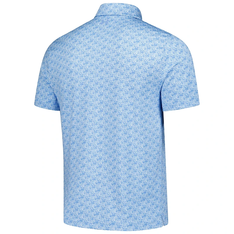 Polo bleu Under Armour THE PLAYERS Playoff 3.0 Golden Eagle pour homme