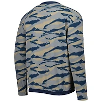 Men's adidas Navy/Gold THE PLAYERS Textured Pullover Sweatshirt