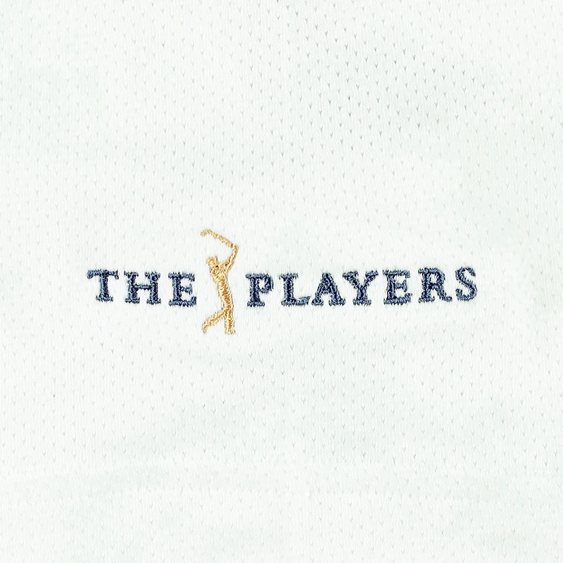 Men's adidas White THE PLAYERS Go-To Printed Mesh Polo