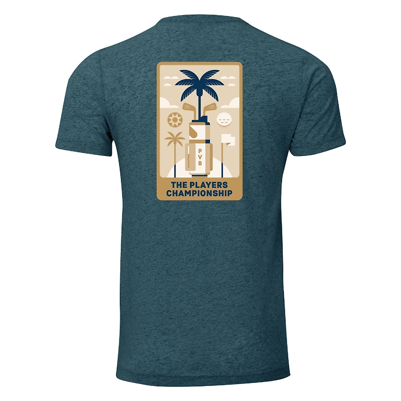 Men's Ahead  Blue THE PLAYERS Golf Bag Instant Classic Tri-Blend T-Shirt