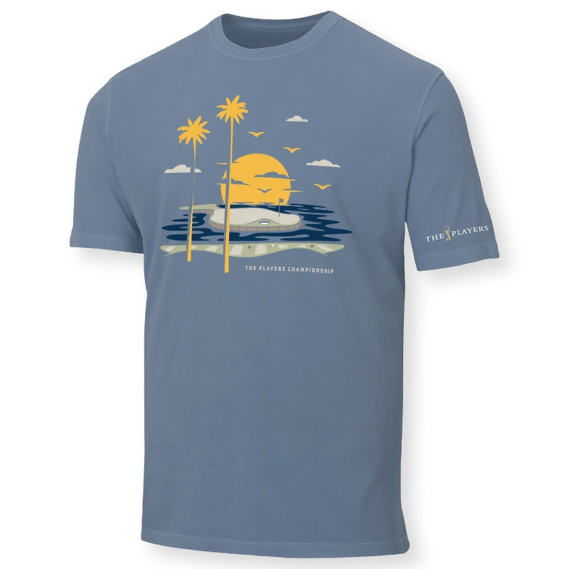 Men's Ahead Blue The PLAYERS Sunset On Green Chapman T-Shirt