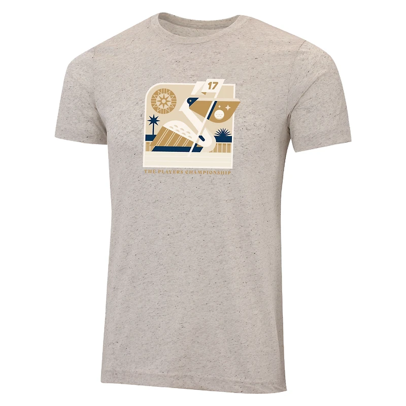 Ahead Cream THE PLAYERS Pelican 17th Flag T-shirt classique à trois mélanges pour hommes