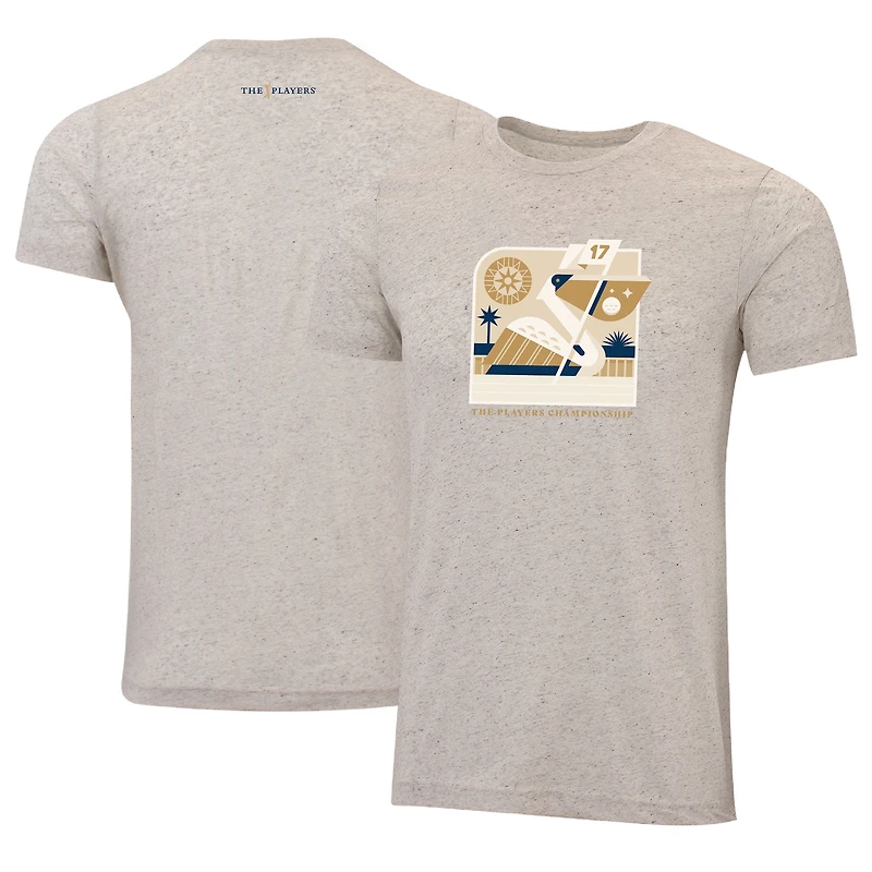 Men's Ahead Cream THE PLAYERS Pelican 17th Flag Instant Classic Tri-Blend T-Shirt