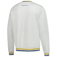 Men's Barstool Golf  Heather Gray THE PLAYERS Striped Pullover Sweatshirt