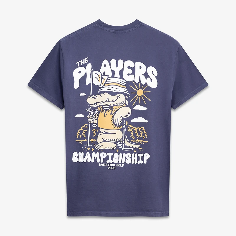T-shirt Barstool Golf bleu marine THE PLAYERS 2026 à motif alligator pour homme