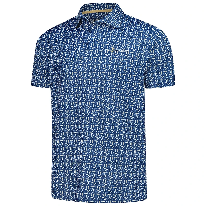 Polo imprimé Surf N Turf pour homme Barstool Golf Navy THE PLAYERS