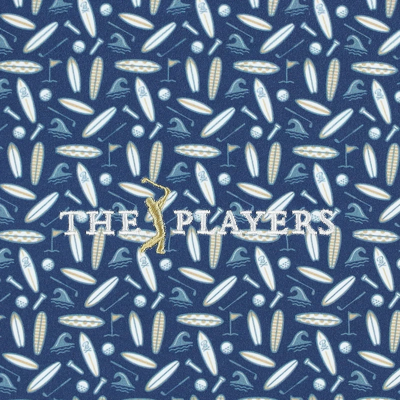 Men's Barstool Golf  Navy THE PLAYERS Surf N Turf Printed Polo