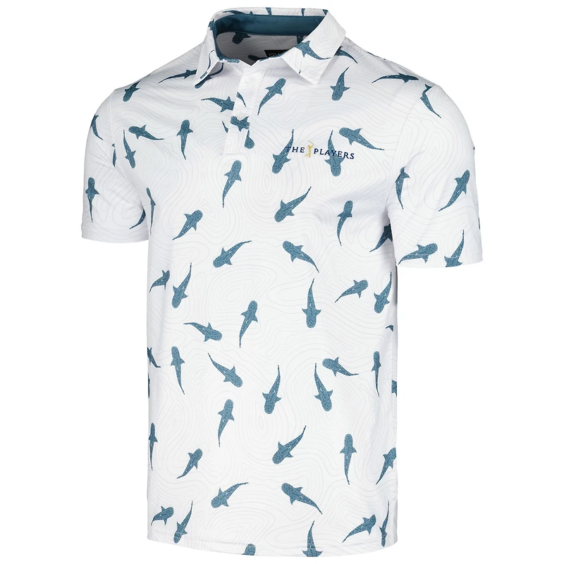 Men's Flomotion White THE PLAYERS Shark Migration Polo