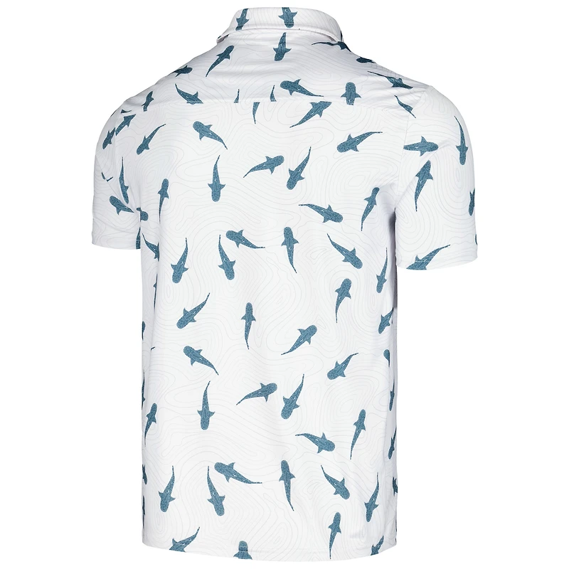 Men's Flomotion White THE PLAYERS Shark Migration Polo