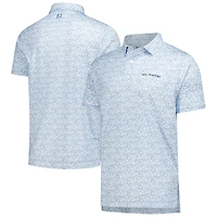 Men's FootJoy Light Blue THE PLAYERS Hidden Palm Print Lisle Polo