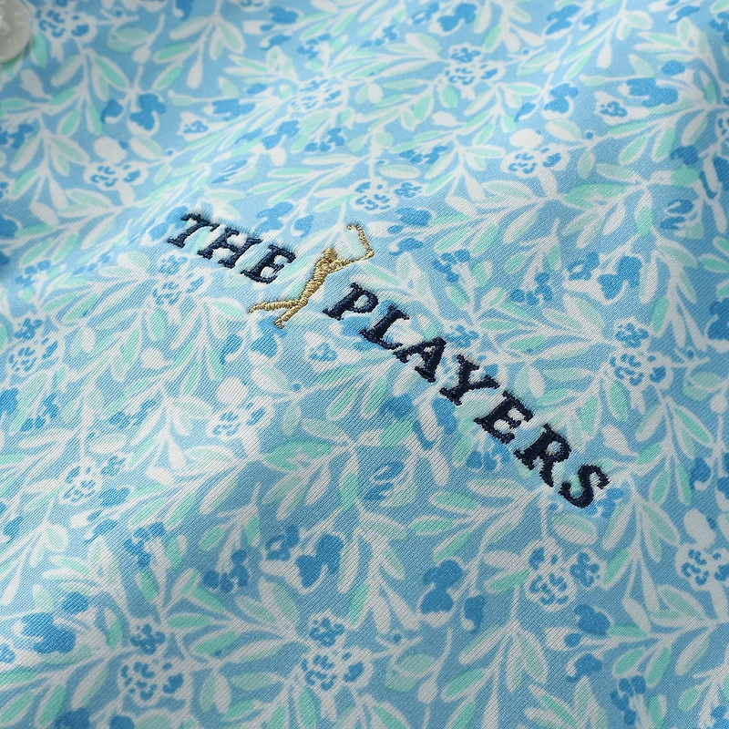 Men's FootJoy Light Blue THE PLAYERS Meadow Print Lisle Polo