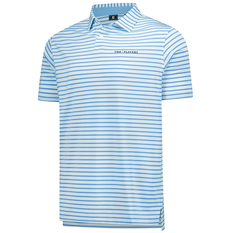 Polo FootJoy bleu clair THE PLAYERS à rayures fines pour homme