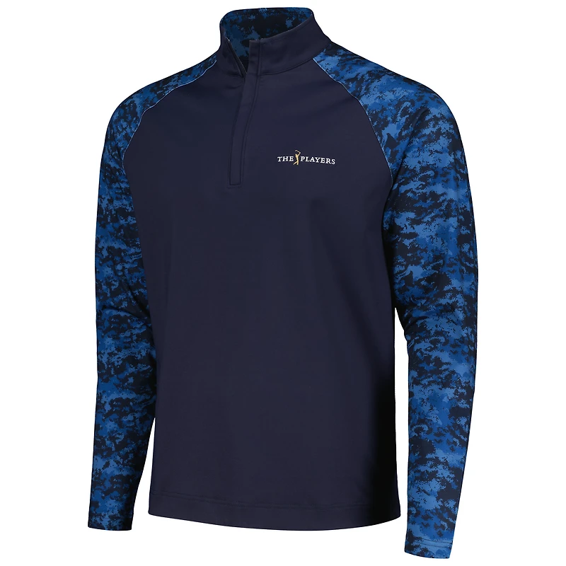 FootJoy Navy THE PLAYERS Camo Color Block Raglan Midlayer Quarter-Zip Top pour hommes