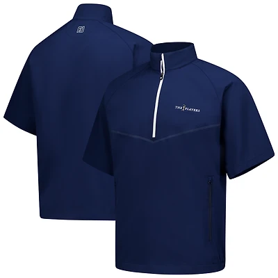 Men's FootJoy Navy THE PLAYERS Short Sleeve Zephyr Half-Zip Wind-Shirt