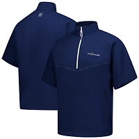 Men's FootJoy Navy THE PLAYERS Short Sleeve Zephyr Half-Zip Wind-Shirt