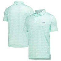 Polo FootJoy Lisle pour homme, couleur turquoise, modèle THE PLAYERS, imprimé palmier caché