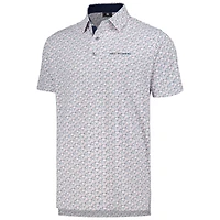 Men's FootJoy White THE PLAYERS Golf Course Doodle Stretch Pique Polo