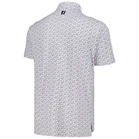 Men's FootJoy White THE PLAYERS Golf Course Doodle Stretch Pique Polo