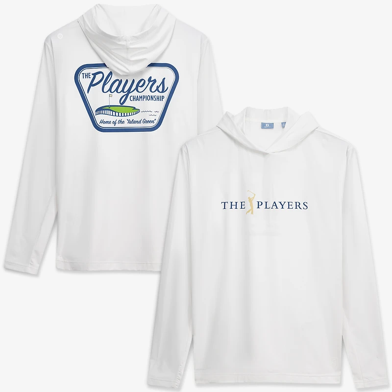 Men's FootJoy White THE PLAYERS Island Green Patch TempoSeries Lightweight Sun Hoodie