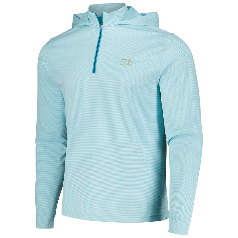 Men's johnnie-O Aqua THE PLAYERS 50th Anniversary Hybrid Quarter-Zip Hoodie