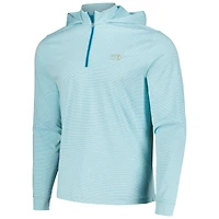 Men's johnnie-O Aqua THE PLAYERS 50th Anniversary Hybrid Quarter-Zip Hoodie