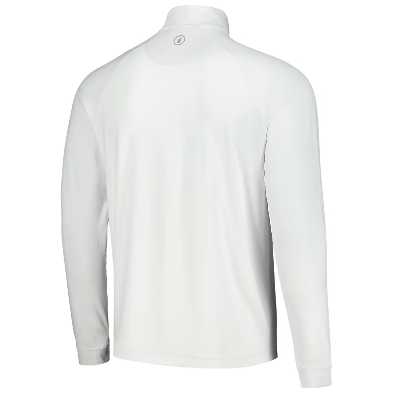 Haut johnnie-O blanc à quart de zip THE PLAYERS Freeborne Performance Raglan pour hommes