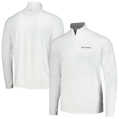 Haut johnnie-O blanc à quart de zip THE PLAYERS Freeborne Performance Raglan pour hommes