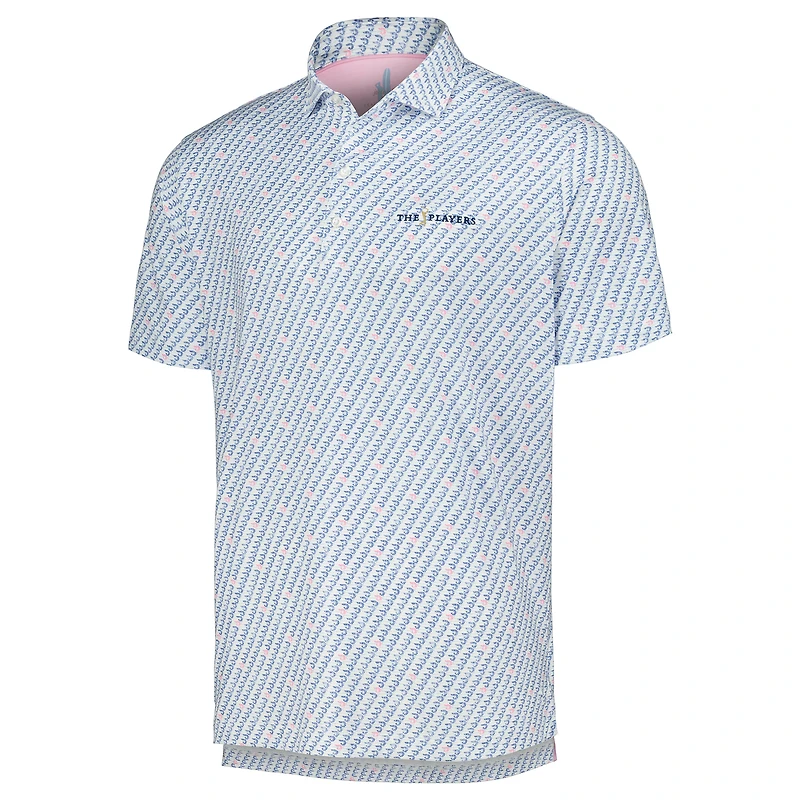 Men's johnnie-O White THE PLAYERS Shrimpy Printed Featherweight Performance Polo
